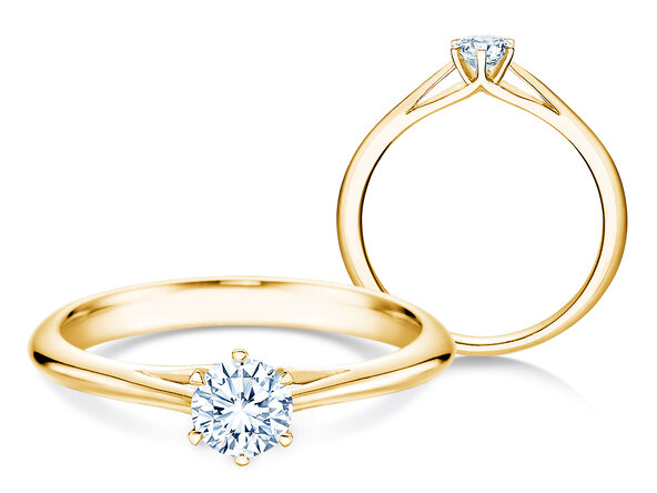 Anello di Fidanzamento Heaven 6 in 18K oro giallo con diamante 0,30ct H/SI