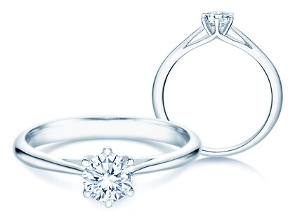 Anello di Fidanzamento Heaven 6 in platino 950/- con diamante 0,40ct G/SI