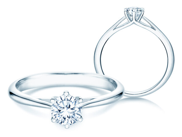 Anello di Fidanzamento Heaven 6 in platino 950/- con diamante 0,40ct G/SI