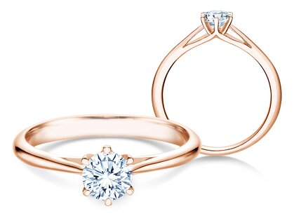 Anello di Fidanzamento Heaven 6 in 18K oro rosa con diamante 0,40ct G/SI