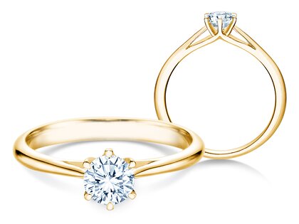 Anello di Fidanzamento Heaven 6 in 14K oro giallo con diamante 0,40ct H/SI