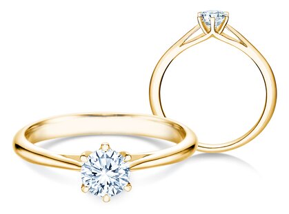 Anello di Fidanzamento Heaven 6 in 18K oro giallo con diamante 0,40ct G/SI