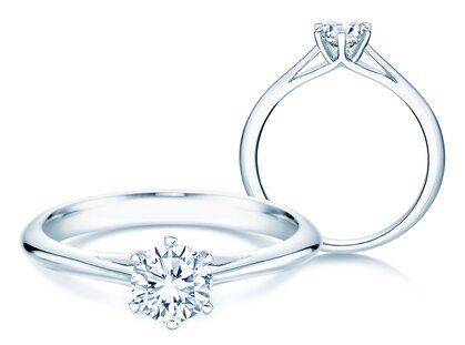 Anello di Fidanzamento Heaven 6 in 14K oro bianco con diamante 0,50ct H/SI