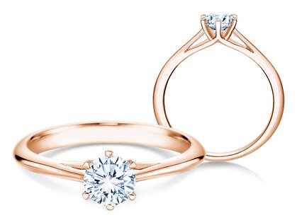 Anello di Fidanzamento Heaven 6 in 14K oro rosa con diamante 0,50ct H/SI