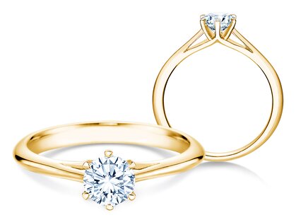 Anello di Fidanzamento Heaven 6 in 14K oro giallo con diamante 0,50ct H/SI