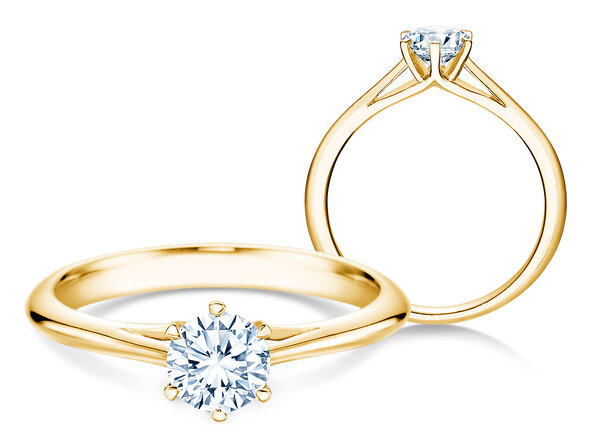 Anello di Fidanzamento Heaven 6 in 9K oro giallo con diamante 0,50ct H/SI