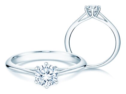 Anello di Fidanzamento Heaven 6 in 9K oro bianco con diamante 0,60ct H/SI