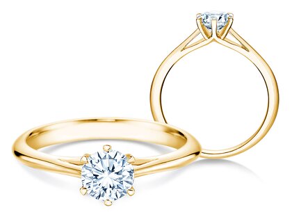 Anello di Fidanzamento Heaven 6 in 14K oro giallo con diamante 0,60ct G/SI