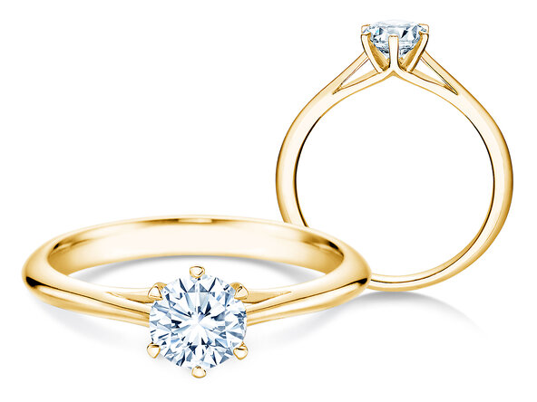 Anello di Fidanzamento Heaven 6 in 14K oro giallo con diamante 0,60ct G/SI