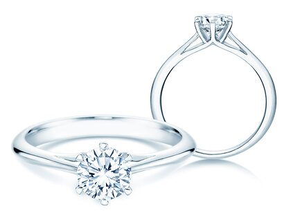 Anello di Fidanzamento Heaven 6 in 9K oro bianco con diamante 0,75ct G/SI