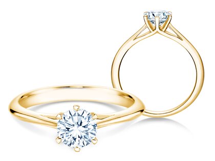 Anello di Fidanzamento Heaven 6 in 9K oro giallo con diamante 0,75ct G/SI