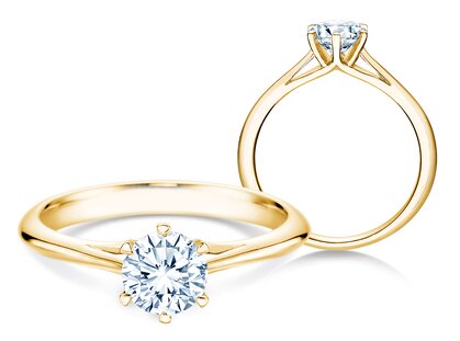 Anello di Fidanzamento Heaven 6 in 14K oro giallo con diamante 0,75ct G/SI