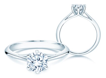 Anello di Fidanzamento Heaven 6 in 14K oro bianco con diamante 1,00ct G/SI