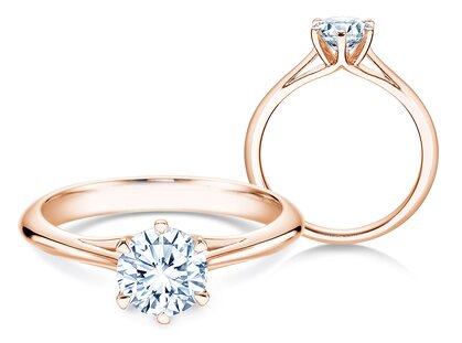 Anello di Fidanzamento Heaven 6 in 14K oro rosa con diamante 1,00ct G/SI