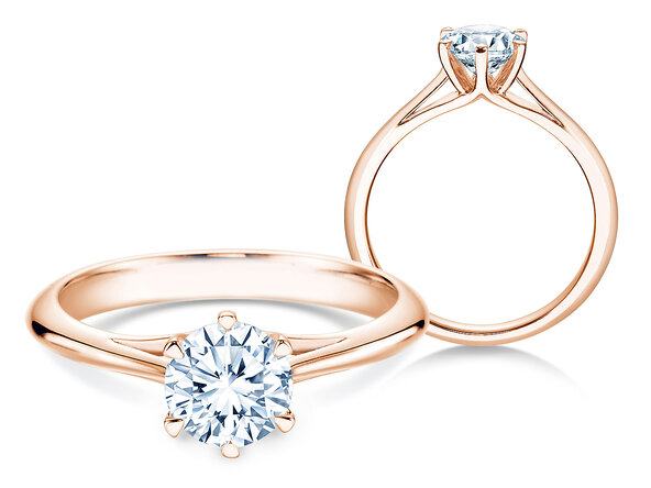 Anello di Fidanzamento Heaven 6 in 14K oro rosa con diamante 1,00ct G/SI