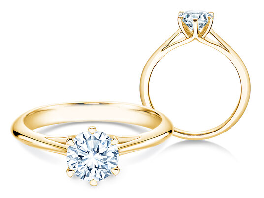 Anello di Fidanzamento Heaven 6 in 9K oro bianco con diamante 1,00ct H/SI