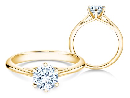 Anello di Fidanzamento Heaven 6 in 9K oro giallo con diamante 2,50ct G/SI