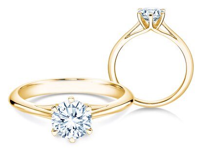 Anello di Fidanzamento Heaven 6 in 14K oro giallo con diamante 1,00ct G/SI