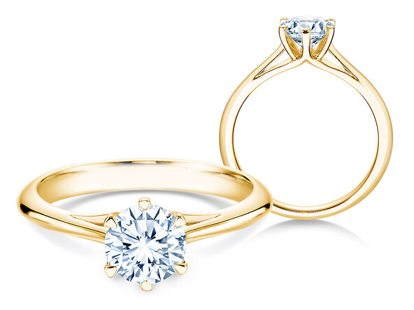 Anello di Fidanzamento Heaven 6 in 9K oro giallo con diamante 2,50ct G/SI