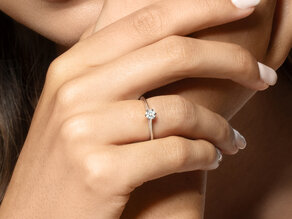 Anello di Fidanzamento Heaven 6 in 9K oro bianco con diamante 0,25ct H/SI