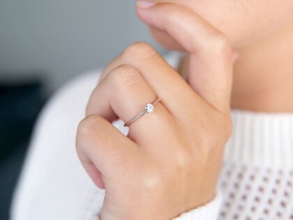 Anello di Fidanzamento Heaven 6 in 9K oro bianco con diamante 0,25ct H/SI