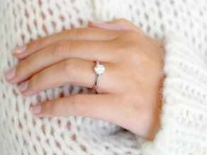 Anello di Fidanzamento Heaven 6 in 14K oro bianco con diamante 1,25ct H/SI