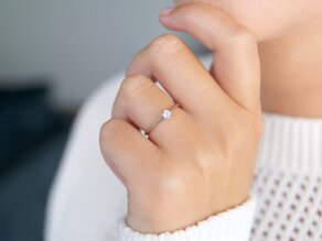 Anello di Fidanzamento Heaven 6 in argento 925/- con diamante 0,15ct G/SI