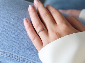 Anello di Fidanzamento Heaven 6 in argento 925/- con diamante 0,15ct G/SI