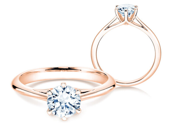 Anello di Fidanzamento Heaven 6 in 14K oro rosa con diamante da laboratorio 1,00ct E/VS