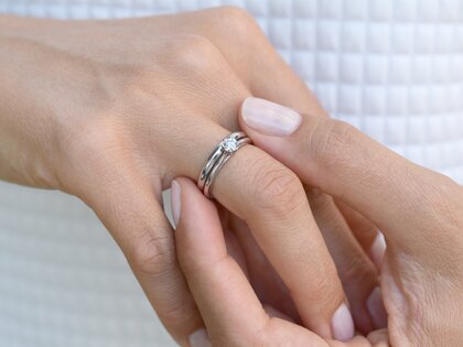 Anello di Fidanzamento Heaven 6 in platino 950/- con diamante 0,40ct G/SI