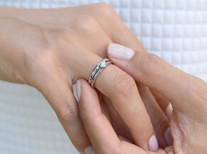 Anello di Fidanzamento Heaven 6 in platino 950/- con diamante 0,40ct G/SI
