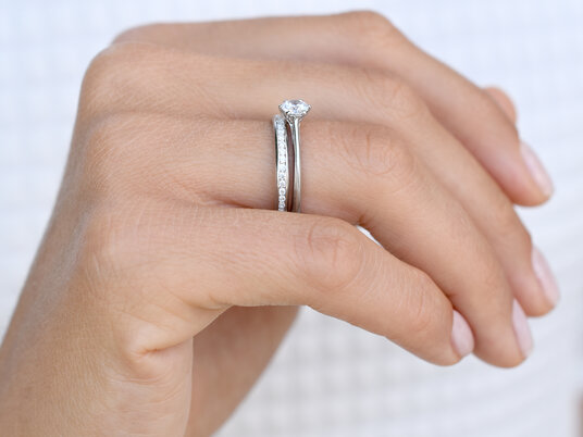 Anello di Fidanzamento Heaven 6 in 14K oro bianco con diamante da laboratorio 0,75ct D/IF