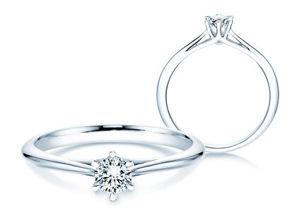 Anello di Fidanzamento Heaven 6 in 9K oro bianco con diamante da laboratorio 0,25ct