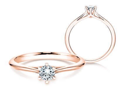 Anello di Fidanzamento Heaven 6 in 14K oro rosa con diamante da laboratorio 0,25ct E/VS
