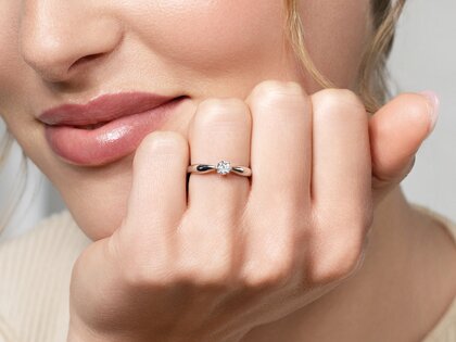 Anello di Fidanzamento Joy in 9K oro giallo con diamante 0,25ct G/SI