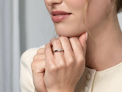 Anello di Fidanzamento Joy in 14K oro bianco con diamante 0,50ct G/VS