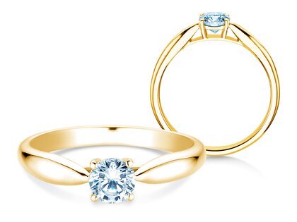 Anello di Fidanzamento Joy in 9K oro giallo con diamante 0,25ct G/SI
