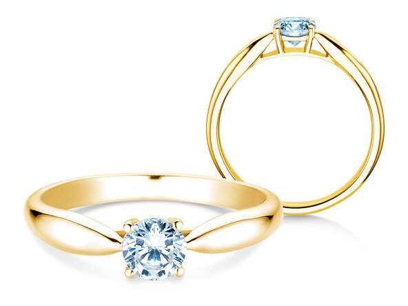 Anello di Fidanzamento Joy in 9K oro giallo con diamante 0,25ct G/SI