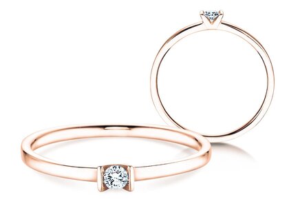 Anello di Fidanzamento Love in oro rosa