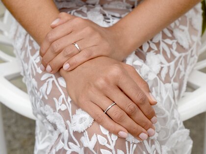 Anello di Fidanzamento Love in 14K oro bianco con diamante 0,07ct G/SI
