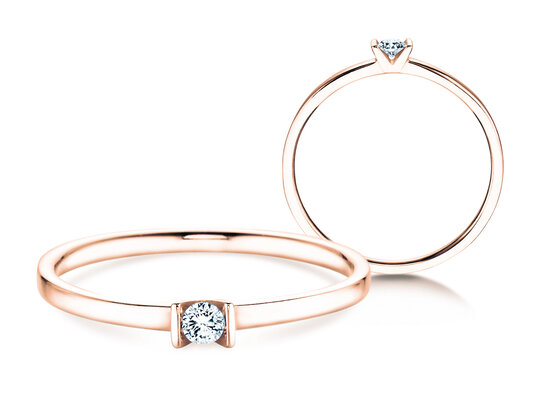 Anello di Fidanzamento Love in 14K oro bianco con diamante 0,04ct G/SI