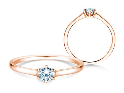 Anello di Fidanzamento Madison in 14K oro rosa con diamante 0,20ct G/IF