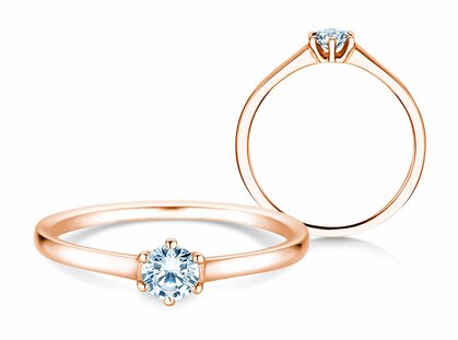 Anello di Fidanzamento Madison in 18K oro rosa con diamante 0,20ct G/SI