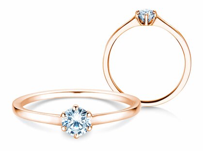 Anello di Fidanzamento Madison in 14K oro rosa con diamante 0,25ct H/SI