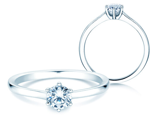 Anello di Fidanzamento Madison in 9K oro bianco con diamante 0,50ct H/SI