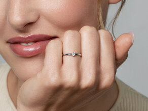 Anello di Fidanzamento Melody in 14K oro bianco con diamante 0,20ct G/SI