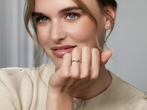 Anello di Fidanzamento Melody in 9K oro giallo con diamante 0,25ct H/SI