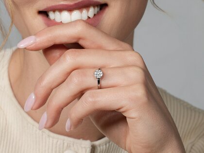 Anello di Fidanzamento Melody in 14K oro rosa con diamante 1,00ct G/IF