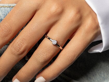 Anello di Fidanzamento Melody in 9K oro giallo con diamante 0,25ct H/SI