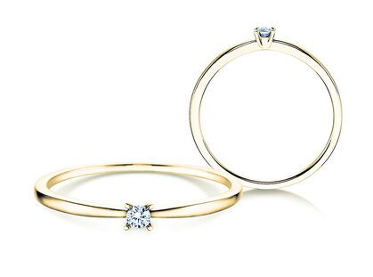 Anello di Fidanzamento Modern Petite in 14K oro giallo con diamante 0,05ct G/SI